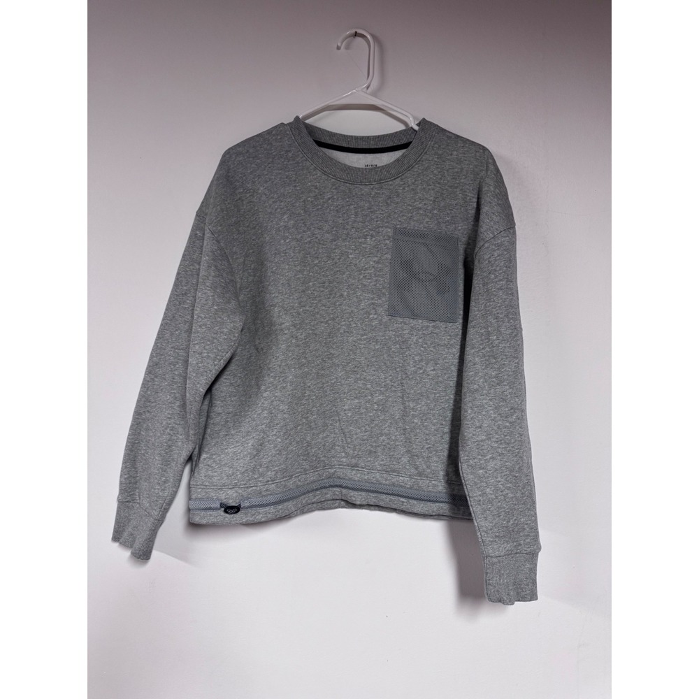 Under Armour Womens Gray Fleece Sweatshirt Mesh Pocket Bungee Hem LG Loose Fit